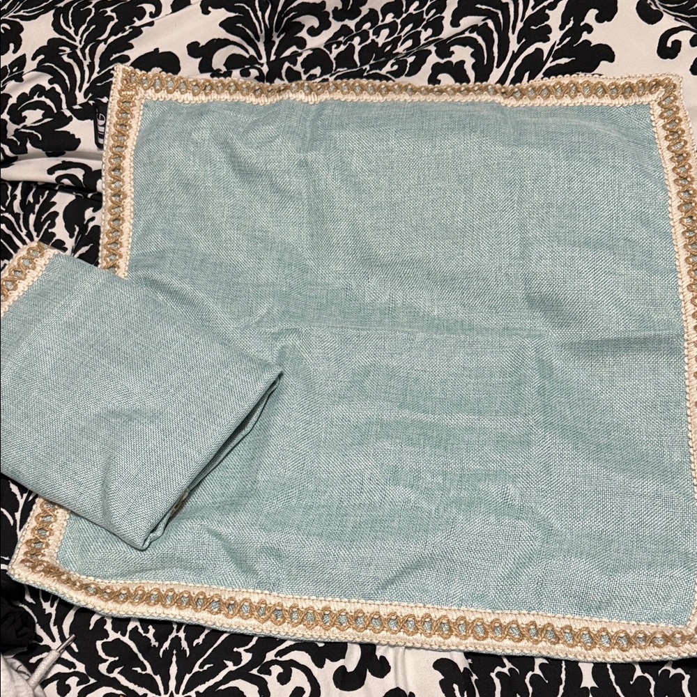 Elegant Teal and Gold Accent Pillow Covers